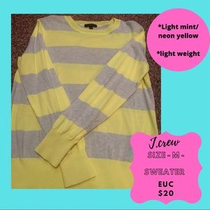 J. Crew mint and neon sweater